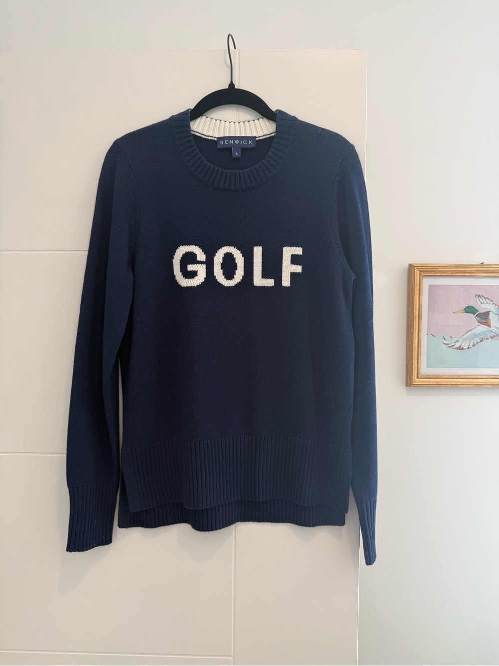 Renwick Navy Crewneck Sweater with 'GOLF' Logo - Women's